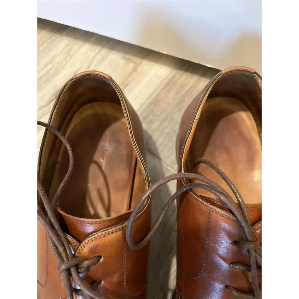 MAGNANNI MENS OXFORD CHILI BROWN DRESS SHOES SIZE 14M MADE SPAIN RP~$400+